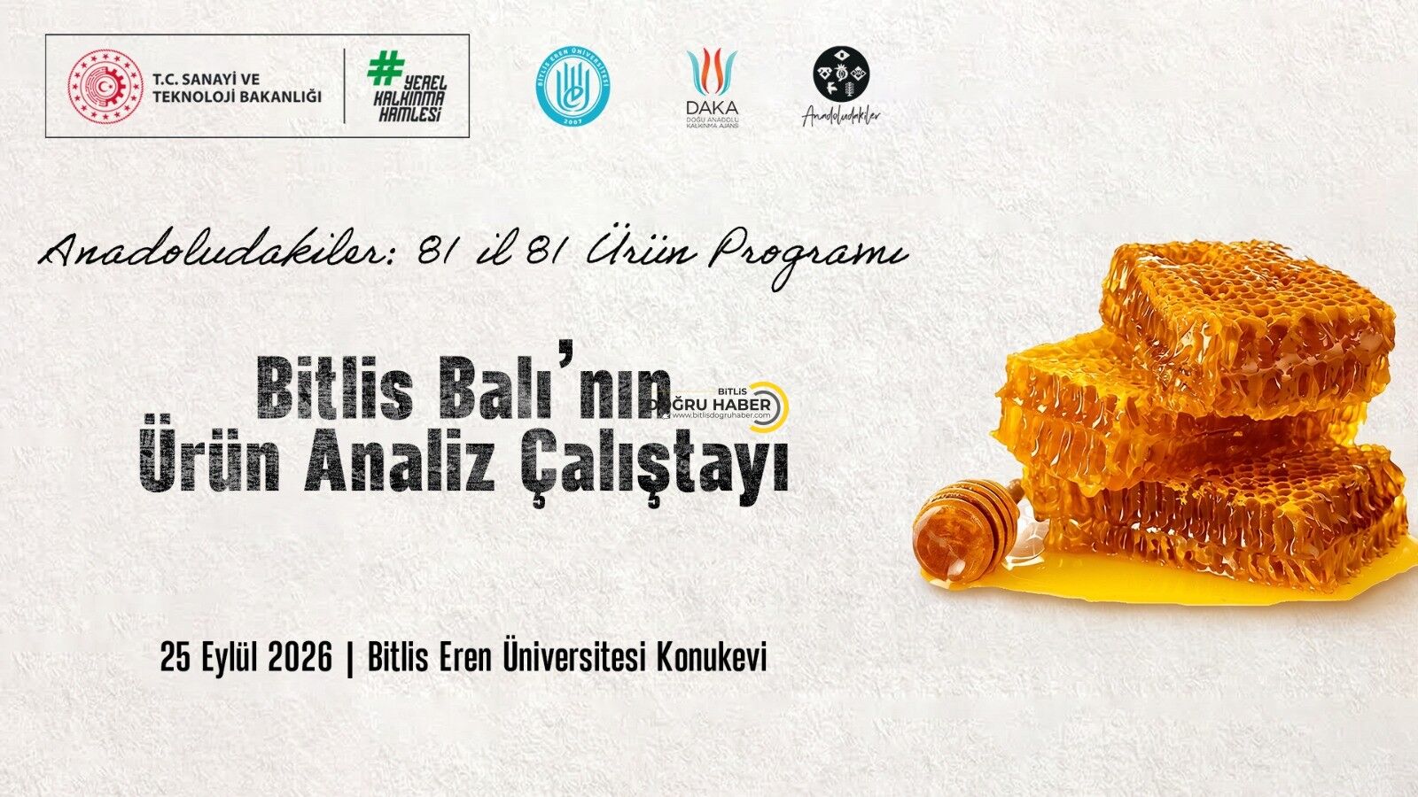 Bitlis Balı İçin Önemli Çalıştay: Ürün Analizi Masaya Yatırılacak