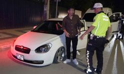 Aksaray'da abartı ışıklı araca ceza: Sürücünün sözleri dikkat çekti
