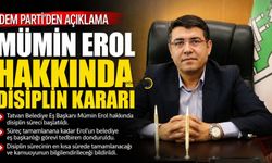 DEM Parti'den Tatvan Belediye Eş Başkanı Mümin Erol hakkında disiplin kararı
