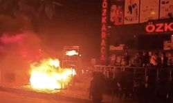 Elazığ’da İş Yeri Önünde Yangın Paniği
