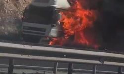 Gaziantep’te Seyir Halindeki Tır Alev Topuna Döndü