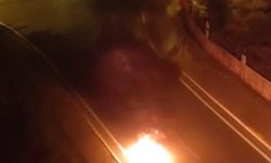 Seyir Halindeki Motosiklet Alevlere Teslim Oldu