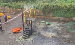Zonguldak’ta Parkta Şaşırtan Olay: Kaydırağı Ateşe Verdiler