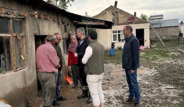 Diyadin’de Sağanak Sonrası Sahada İnceleme! Kaymakam Korkusuz Bölgede