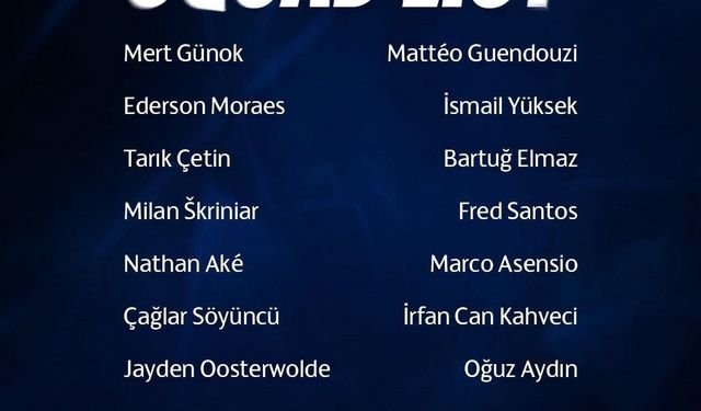 Fenerbahçe'nin Gornik Zabrze Maçı Kamp Kadrosu Açıklandı