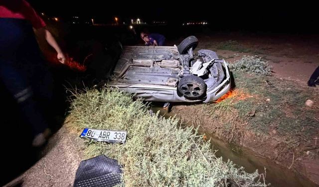 Kontrolden Çıkan Otomobil Takla Attı! 3 Kişi Yaralandı