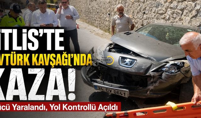 Bitlis’te TÜVTÜRK Kavşağı’nda Kaza: Sürücü Yaralandı