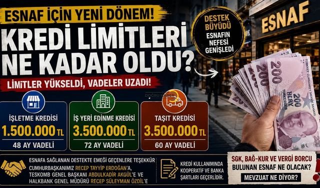 Esnafa Kredi Müjdesi! Limitler Yükseldi