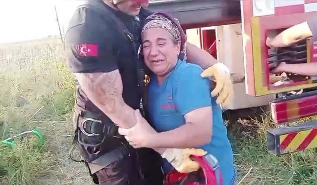 Kuyuya Düşen İnek Kurtarıldı, Sahibi Gözyaşlarına Boğuldu