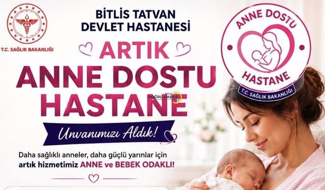 Bitlis Tatvan Devlet Hastanesi ‘Anne Dostu Hastane’ Ünvanını Aldı
