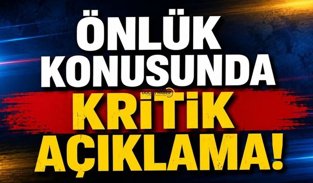 Önlük Konusunda Kritik Açıklama!