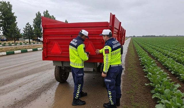 Muş’ta Traktör Römorklarına Reflektör Takıldı