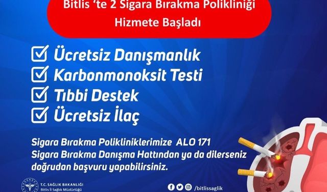 Sigarayı Bırakmak İsteyenler İçin Bitlis’te Yeni Bir Umut Kapısı Açıldı