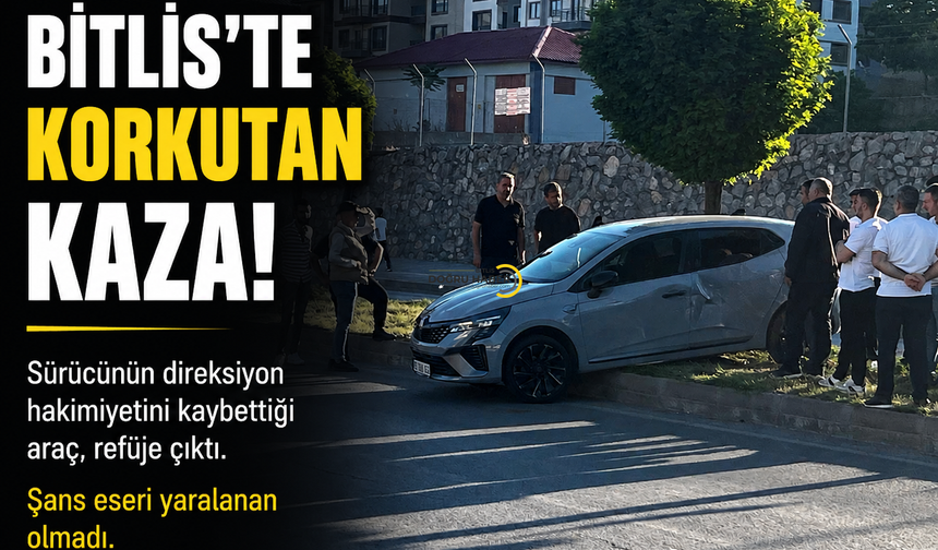 Kırmızı Işıkta Korkutan Çarpışma! Araç Orta Refüje Çıktı