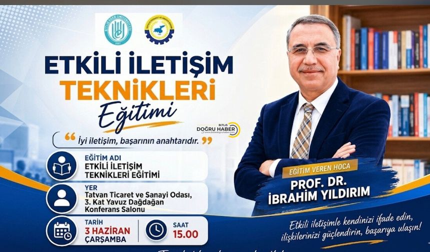 Tatvan'da “Etkili İletişim Teknikleri Eğitimi” Düzenlenecek