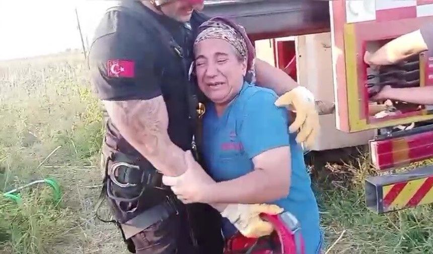 Kuyuya Düşen İnek Kurtarıldı, Sahibi Gözyaşlarına Boğuldu
