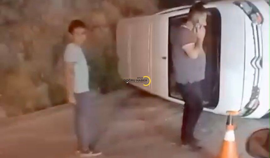 Bitlis Kalealtı’nda Trafik Kazası: Araç Yan Yattı