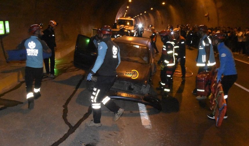 Bitlis’te Tünel İçinde Gerçeği Aratmayan Trafik Kazası Tatbikatı