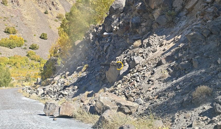 NEMRUT KALDERASI’NA GİDECEKLER DİKKAT! YOLA KAYALAR DÜŞTÜ