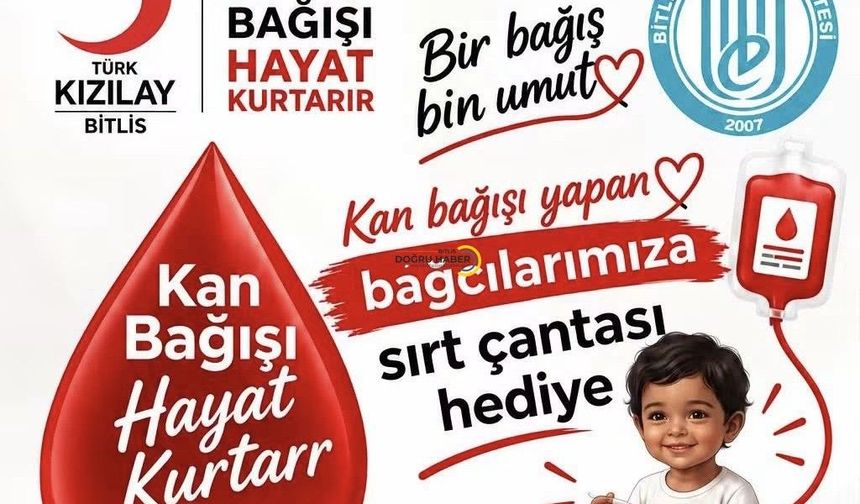 Bitlis Eren Üniversitesi’nde Kan Bağışı Seferberliği! Bağışçılara Sırt Çantası Hediye Edilecek