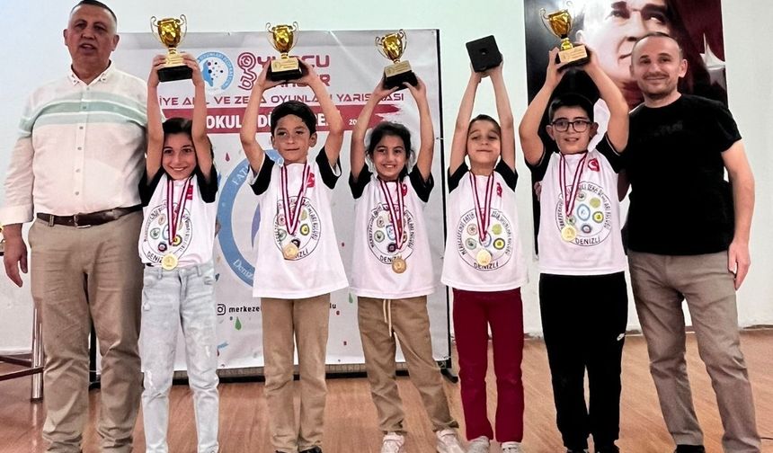 Denizli’nin çocuklar Türkiye Zeka Oyunlarına damga vurdu